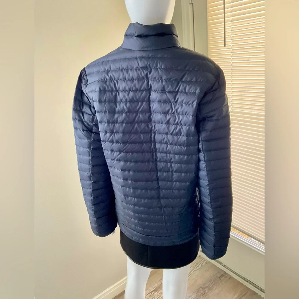Eddie Bauer Full Zip Down Jacket, Size -S.  EB650, dark blue.